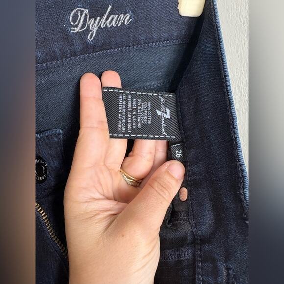 7 for all mankind Dylan Dark Wash Straight Leg High Rise size 26 Blue Jeans Pant - Picture 11 of 11